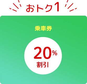 おトク１　乗車券 20％割引